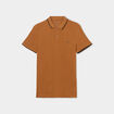 Polo manches courtes bords contrastés marron homme