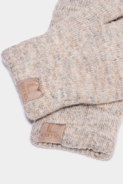Mouffles doubl&eacute;es beige mixte