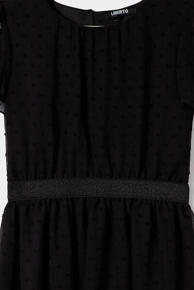 Robe de soirée évasée plumetis Liberto noir fille