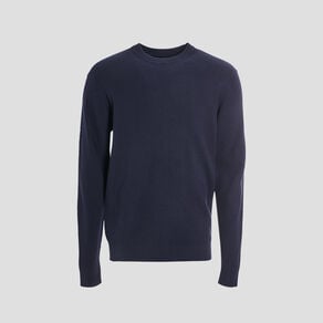 pull avec col rond a relief bleu marine homme Pull avec col rond à relief bleu marine homme