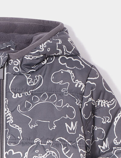 Doudoune zippée à capuche gris foncé bébé garçon