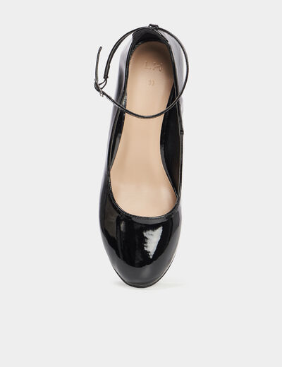Escarpins vernis à talons noir femme