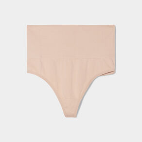 String gainant taille haute beige femme