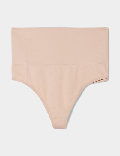 String gainant taille haute beige femme