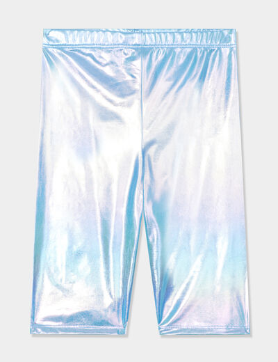 Legging cycliste irridescent bleu clair fille