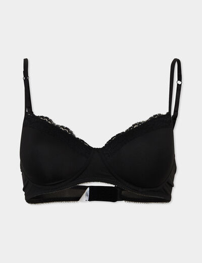 Soutien-gorge triangle micro dentelle noir femme