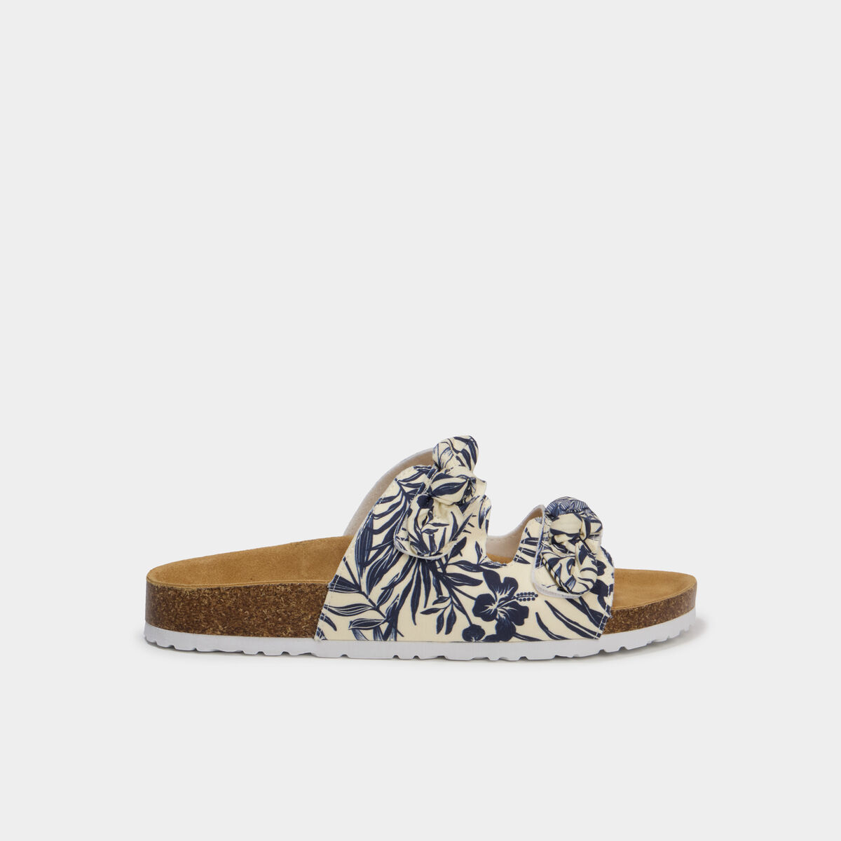 Mules brides &agrave; scratchs bleu femme