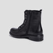 Bottines zippées en cuir noir fille