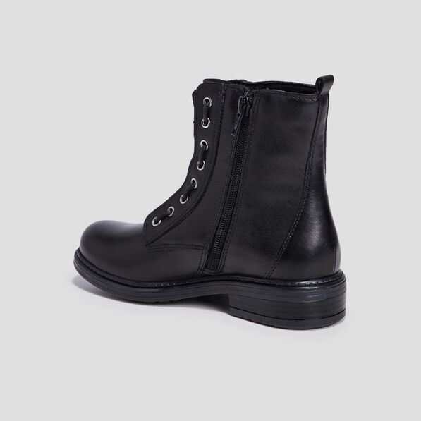 bottines zippees en cuir noir fille Bottines zippées en cuir noir fille