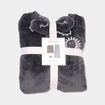 Ensemble pyjama effet polaire 3 pi&egrave;ces bleu marine femme
