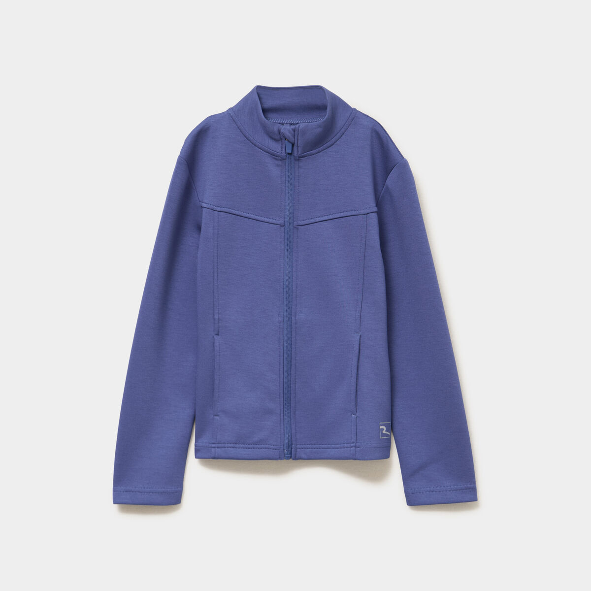 Gilet de sport zipp&eacute; col camionneur bleu gris fille