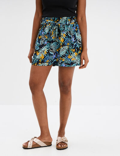 Short ample fluide noir femme