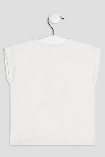 T-shirt manches courtes Creeks ivoire bébé fille