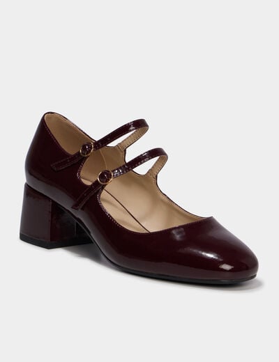 Babies en vernis &agrave; talons bordeaux femme