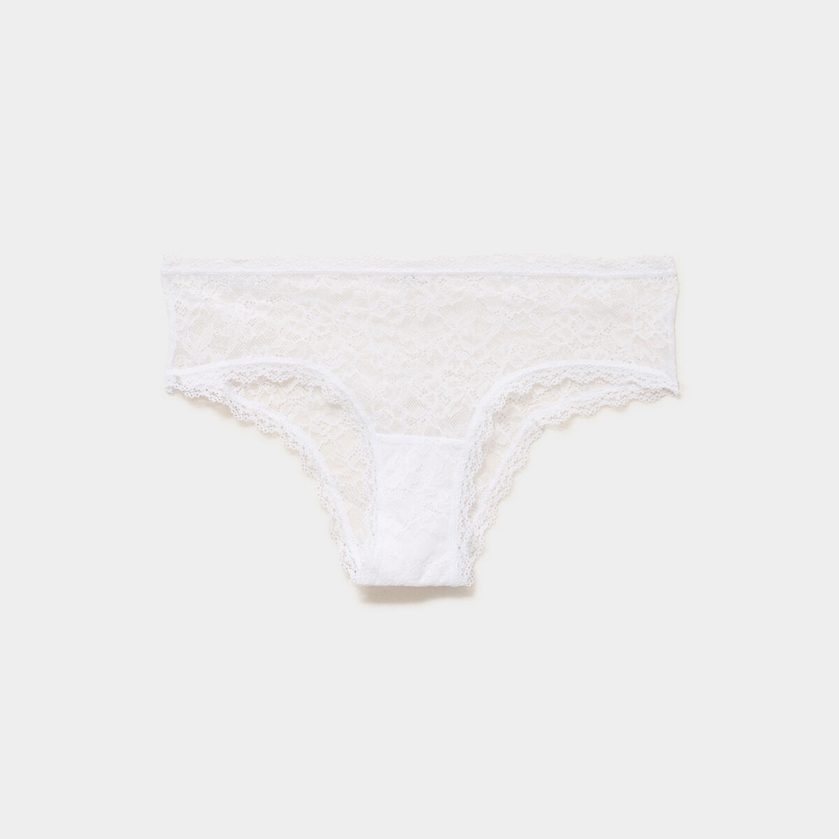 Shorty en dentelle blanc femme