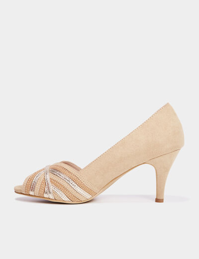 Escarpins bout ouvert Mosquitos sable femme