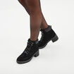 Bottines &agrave; talons et lacets noir femme