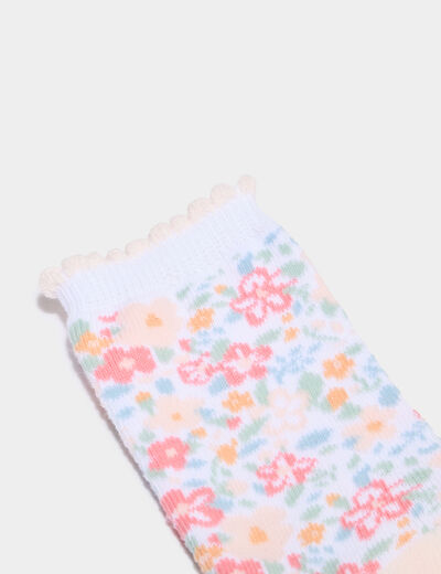 Lot 5 paires chaussettes mi-hautes rose b&eacute;b&eacute; fille