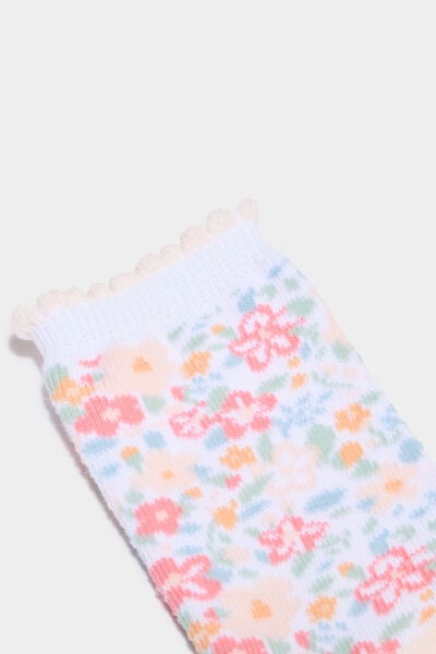 Lot 5 paires chaussettes mi-hautes rose b&eacute;b&eacute; fille