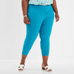 Pantalon corsaire avec ceinture bleu canard femme grande taille