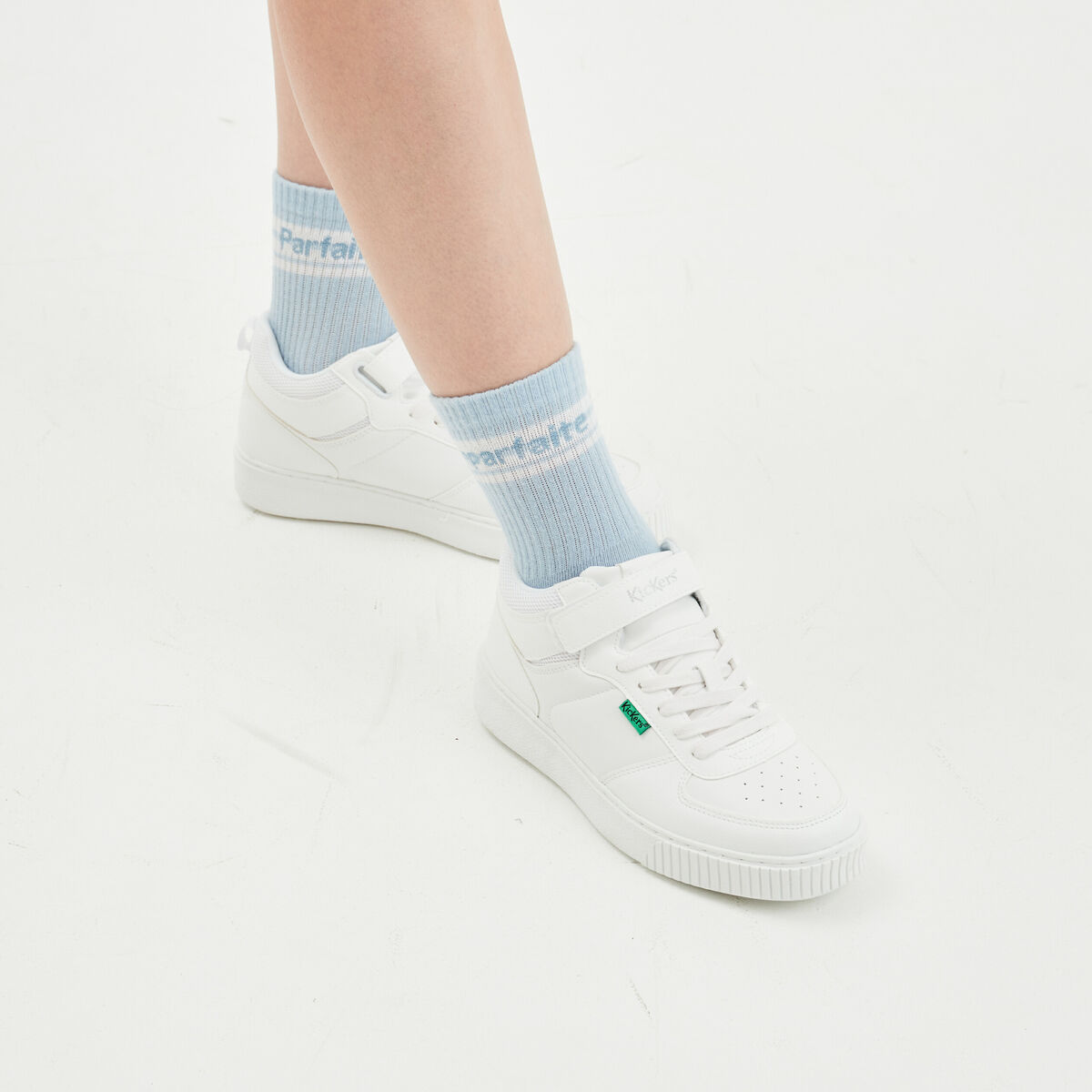 Baskets montantes Kickers Tylem blanc femme
