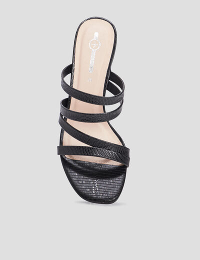 Mules à talons noir femme