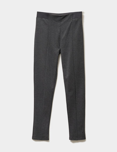 Legging taille haute &eacute;lastiqu&eacute;e gris fonc&eacute; femme