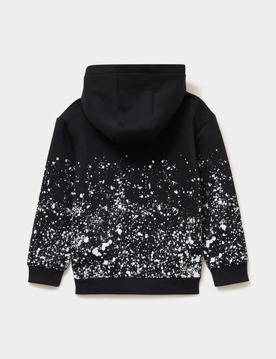 Sweat molleton &agrave; capuche hoodie noir gar&ccedil;on