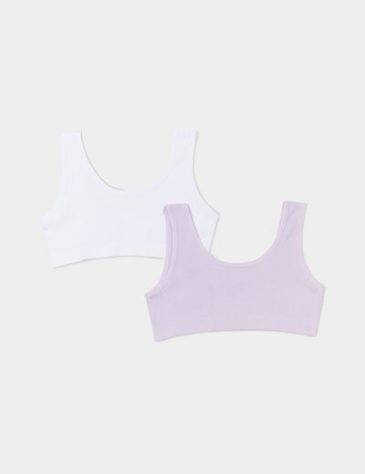 Lot 2 brassières bretelles larges parme fille