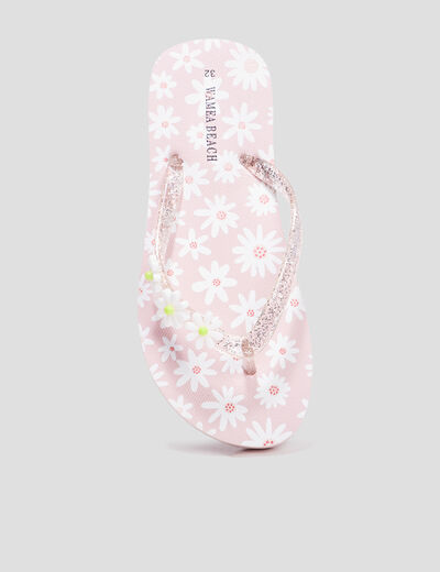 Tongs détails pailletés Wamea Beach rose fille