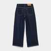Jean large brod&eacute; noeud coton denim brut fille