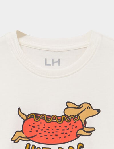 T-shirt manches longues coton blanc gar&ccedil;on