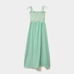 Robe longue &agrave; bretelles et haut smock&eacute; vert femme