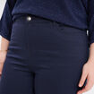 Pantalon droit taille haute extensible bleu marine femme grande taille