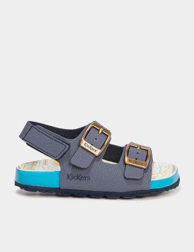 Sandales avec boucles Kickers bleu marine garçon