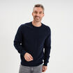 Pull col rond manches longues bleu marine homme