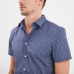 Chemise manches courtes coton bleu homme