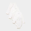 Lot 3 bodies crois&eacute;s manches longues blanc b&eacute;b&eacute;