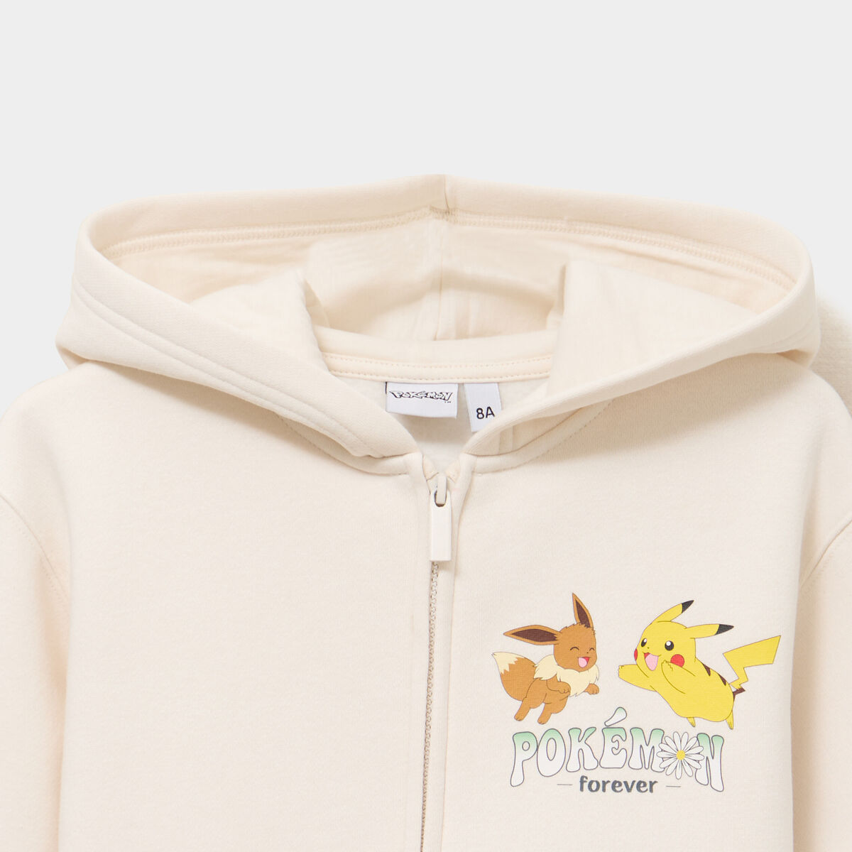 Sweat zipp&eacute; &agrave; capuche Pok&eacute;mon ivoire fille