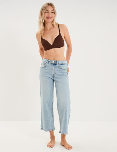 Soutien-gorge triangle bretelles fines marron femme