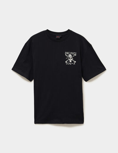 T-shirt manches courtes coton One Piece noir homme