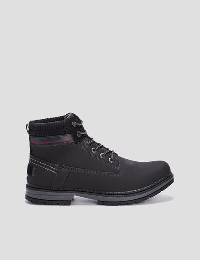 Bottines semelle crant&eacute;es noir homme