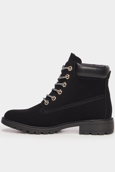 Bottines crant&eacute;es noir femme