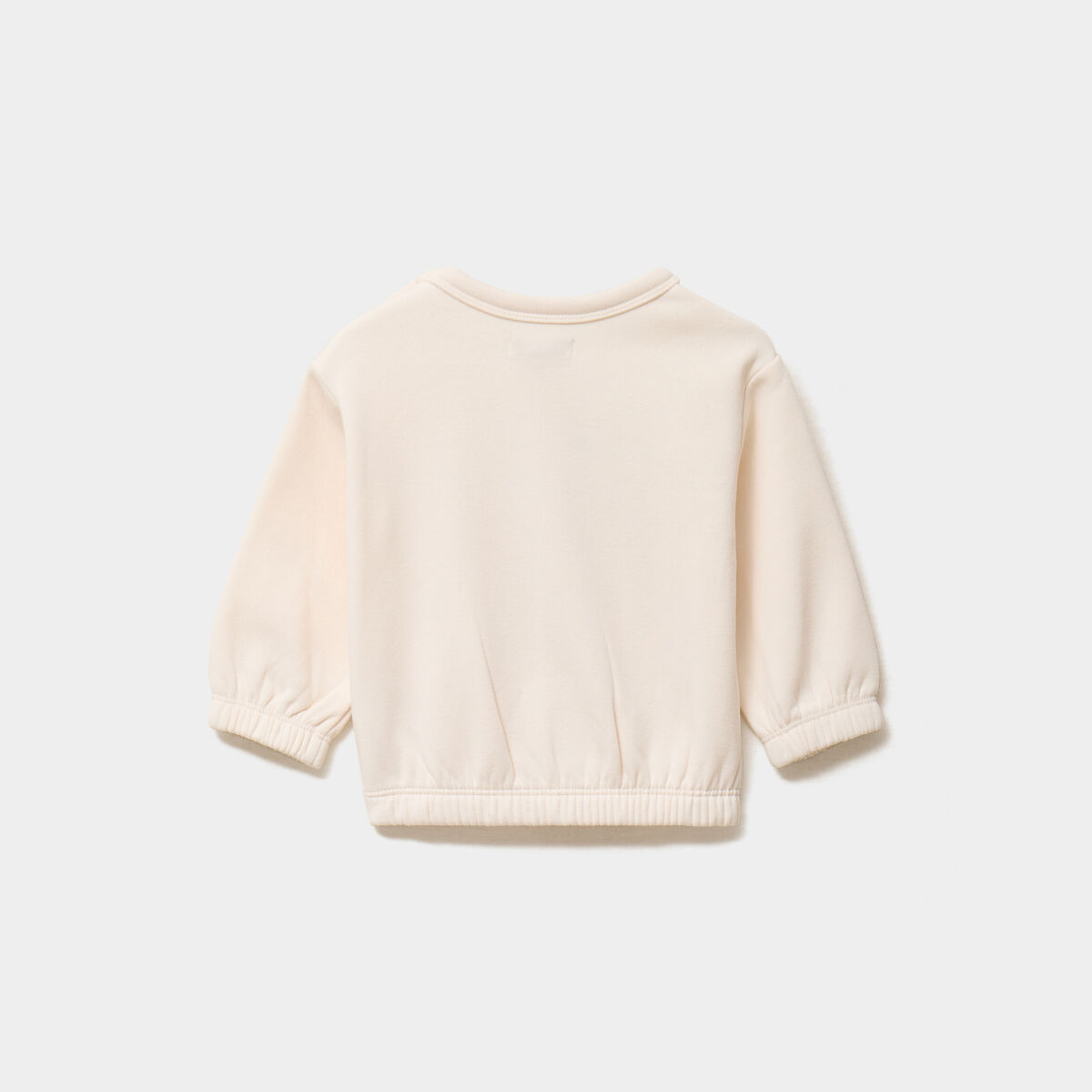 Sweat col rond manches longues creme b&eacute;b&eacute; fille