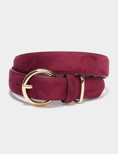 Ceinture su&eacute;dine bordeaux femme