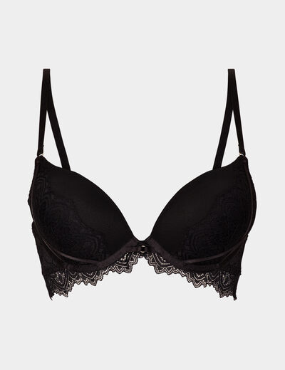 Soutien-gorge push-up paddé dentelle noir femme