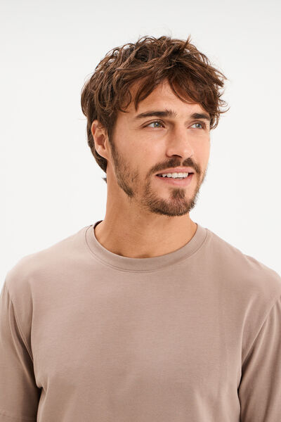 T-shirt slim stretch manches courtes gris homme