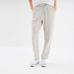 Pantalon cigarette coton élastiqué blanc femme
