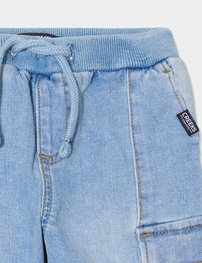 Jeans poches rabats denim bleach b&eacute;b&eacute; gar&ccedil;on