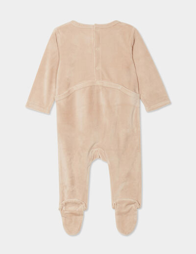 Dors-bien à manches longues boutonné beige bébé